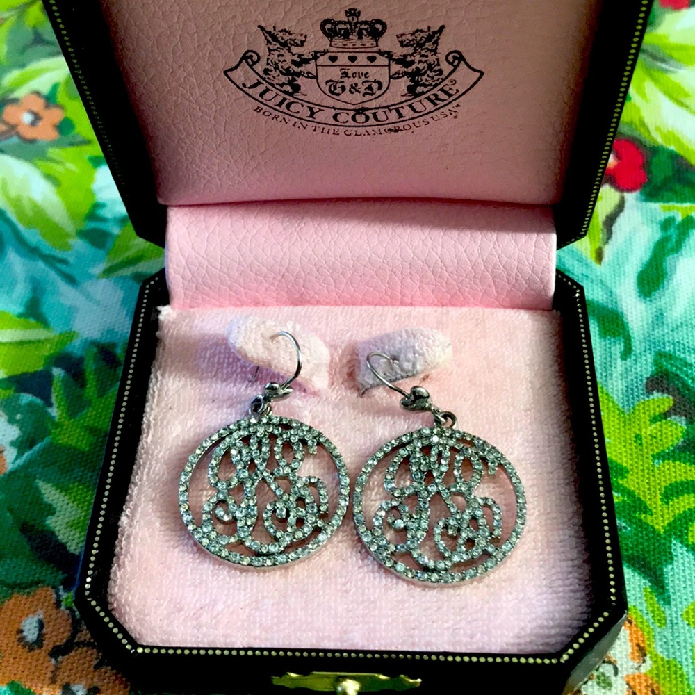 Vintage Juicy Couture Monogram Earrings with Box